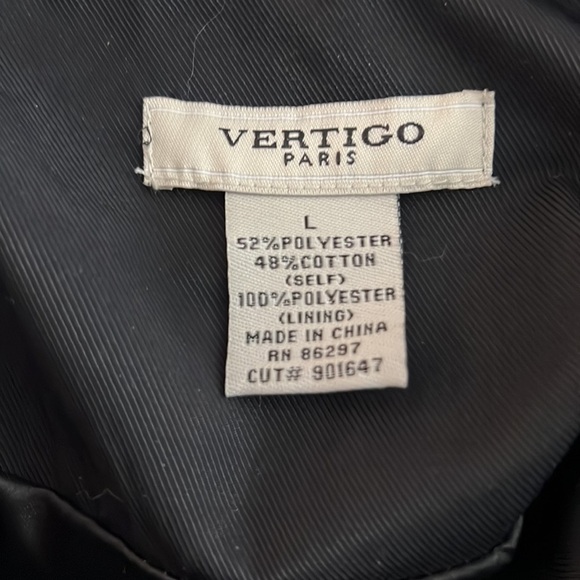 Vertigo Paris Cotton Poly Blend Dress Coat size Large - Picture 7 of 9